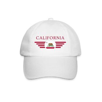 Kalifornien US-Bundesstaat - Baseballkappe - Weiß/Weiß - Vorne