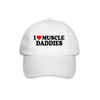 I love muscle daddies - Baseballkappe - Weiß/Weiß - Vorne