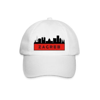 Stadt Zagreb - Kroatien - Baseballkappe - Weiß/Weiß - Vorne
