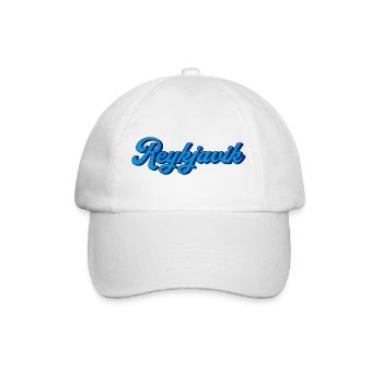 Reykjavik Blau Script Logo - Baseballkappe - Weiß/Weiß - Vorne
