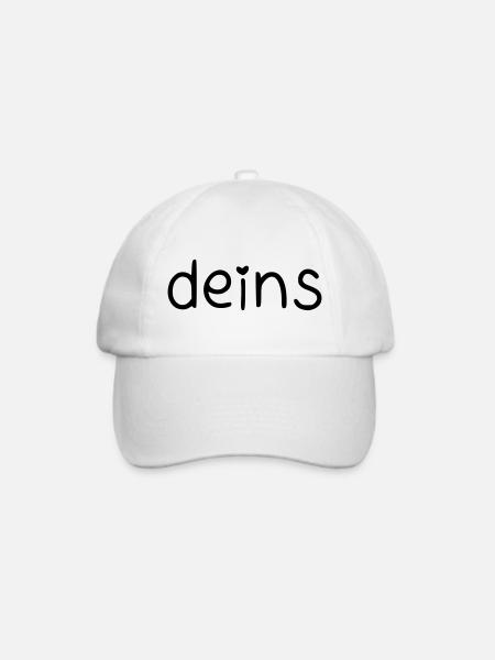 deins – mit Herz - Baseballkappe - Weiß/Weiß