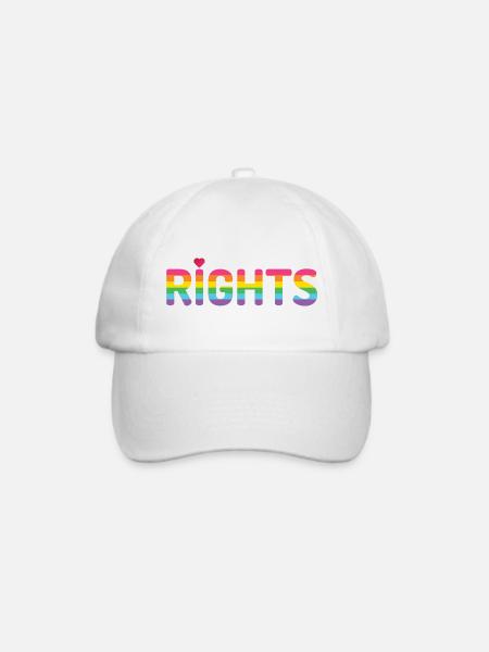 Pride Month LGBTQ - LGBTQ-Rechte sind Menschenrechte - Baseballkappe - Weiß/Weiß