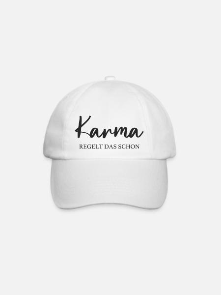 Karma regelt das schon - Baseballkappe - Weiß/Weiß