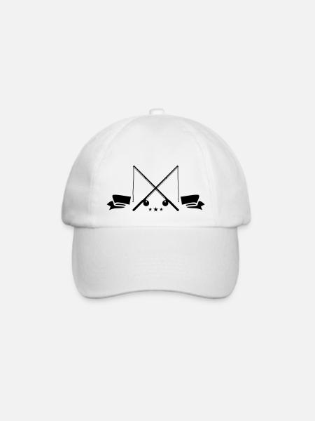 angelrute symbol - Baseballkappe - Weiß/Weiß