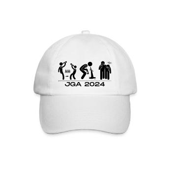 Männer JGA 2024 - Baseballkappe - Weiß/Weiß - Vorne