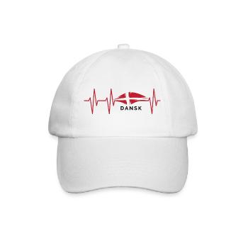 puls dansk Herzschlag Dänemark Illustration icon - Baseballkappe - Weiß/Weiß - Vorne