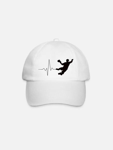 Handball Herzschlag - Baseballkappe - Weiß/Weiß