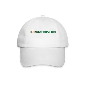 Flagge von Turkmenistan - Baseballkappe - Weiß/Weiß - Vorne