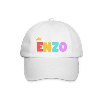 Enzo! Personalisierbar - Baseballkappe - Weiß/Weiß - Vorne