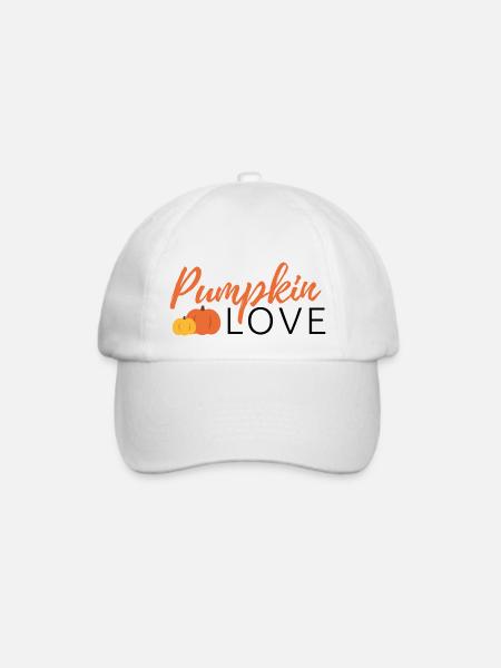 Pumpkin love / Kürbisliebe - Baseballkappe - Weiß/Weiß