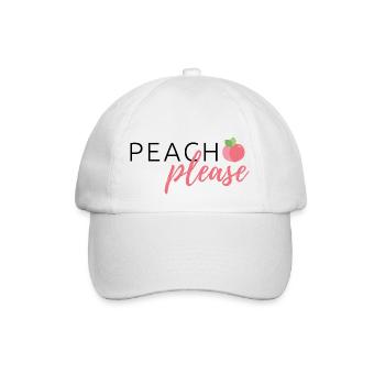 Sommerliches Frucht-Design "Peach Please" - Baseballkappe - Weiß/Weiß - Vorne