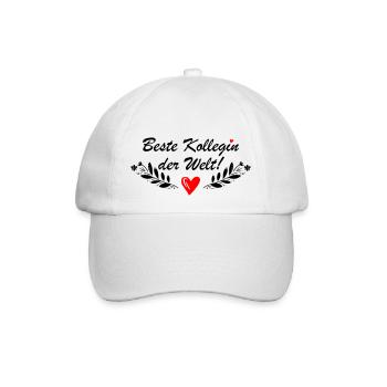 Beste Kollegin der Welt Herz - Baseballkappe - Weiß/Weiß - Vorne