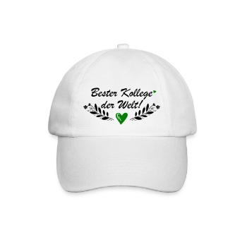 Bester Kollege der Welt - Baseballkappe - Weiß/Weiß - Vorne