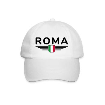 Rom Italien Fan Design T Shirt Outfit - Baseballkappe - Weiß/Weiß - Vorne