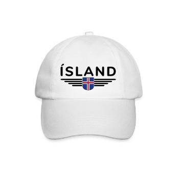 Island T-Shirt – Magie der Nordlichter - Baseballkappe - Weiß/Weiß - Vorne