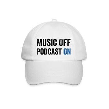 Podcast Lover - Musik aus Podcast Ein - Podcast Pod - Baseballkappe - Weiß/Weiß - Vorne