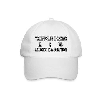 Technisch gesehen ist Alkohol eine Lösung... - Baseballkappe - Weiß/Weiß - Vorne