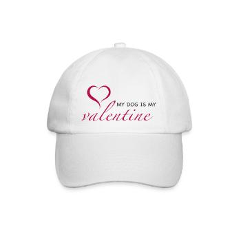 My Dog Is My Valentine - Baseballkappe - Weiß/Weiß - Vorne