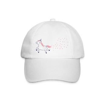 Glitzer-Pupsendes Einhorn - Baseballkappe - Weiß/Weiß - Vorne