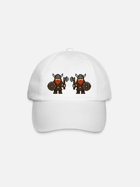 wikinger pixel 2 - Baseballkappe - Weiß/Weiß