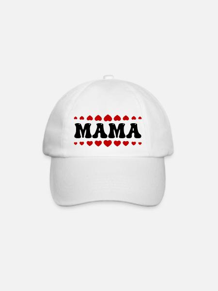 Mama - Baseballkappe - Weiß/Weiß