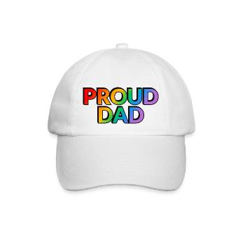 Stolzer Vater LGBTQ Pride Vater - Baseballkappe - Weiß/Weiß - Vorne