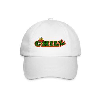 Psychedelic Chill Cannabis Wortkunst - Baseballkappe - Weiß/Weiß - Vorne