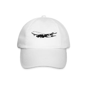 Flugzeug Silhouette mit Dynamischem Design - Baseballkappe - Weiß/Weiß - Vorne