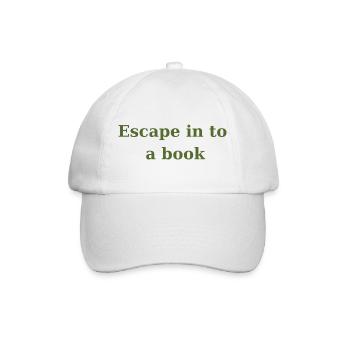 Entfliehen Sie in ein Buch - Olivgrün - Baseballkappe - Weiß/Weiß - Vorne