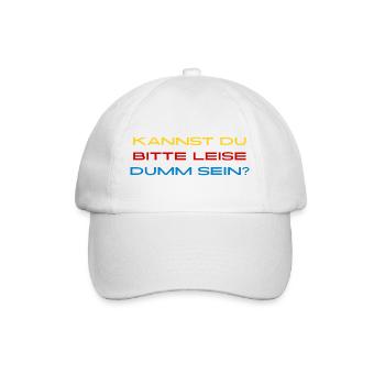 Leise Dumm Sein Typo Kontrast - Baseballkappe - Weiß/Weiß - Vorne