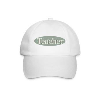Winterlicher Lehrer Schriftzug Tannenzweige - Baseballkappe - Weiß/Weiß - Vorne