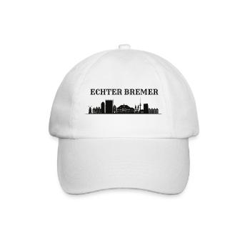 Echter Bremer Skyline Silhouette - Baseballkappe - Weiß/Weiß - Vorne