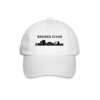 Bremer Junge Skyline Silhouette - Baseballkappe - Weiß/Weiß - Vorne