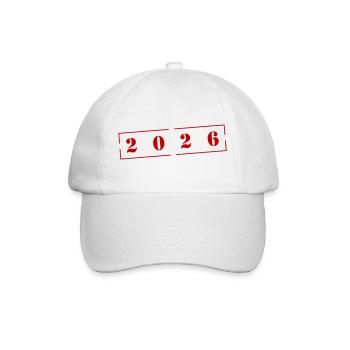 2026 Stempel - Baseballkappe - Weiß/Weiß - Vorne