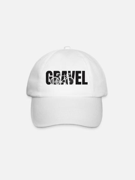 Gravel Typography - Baseballkappe - Weiß/Weiß