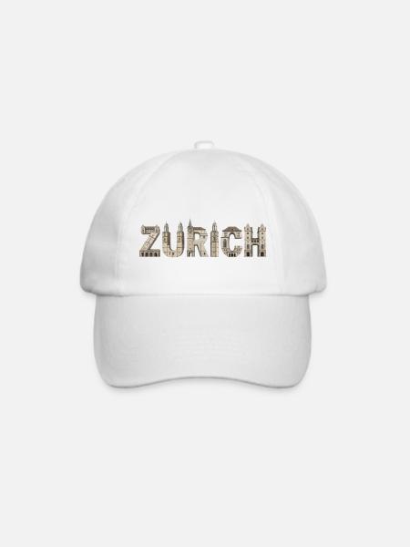 Zürich Architektur Typografie - Baseballkappe - Weiß/Weiß