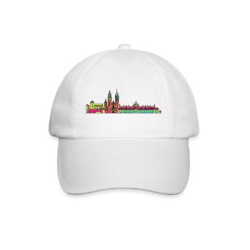 Skyline der Stadt Krakau, Schloss Wawel, Moderne Kunst - Baseballkappe - Weiß/Weiß - Vorne