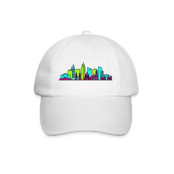 Manila City Skyline Rizal Monument Moderne Kunst - Baseballkappe - Weiß/Weiß - Vorne