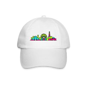 New Delhi City Skyline India Gate Kunst - Baseballkappe - Weiß/Weiß - Vorne