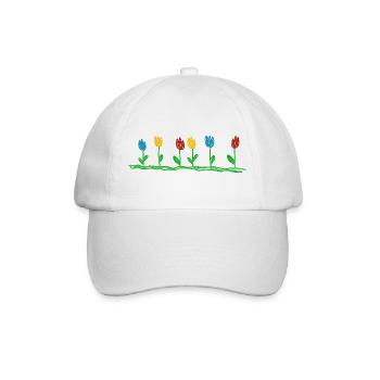 Garten Blumen Natur Gärner Blumenbeet - Baseballkappe - Weiß/Weiß - Vorne