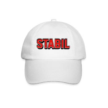 Stabil Knallrot Blockschrift - Baseballkappe - Weiß/Weiß - Vorne