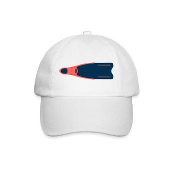 Taucherflosse Tauchen Tauchschule Taucher - Baseballkappe - Weiß/Weiß - Vorne