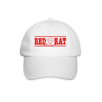 Rotes Ratten-Emblem - Baseballkappe - Weiß/Weiß - Vorne