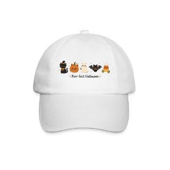 Purrfect Halloween Katzen - Baseballkappe - Weiß/Weiß - Vorne