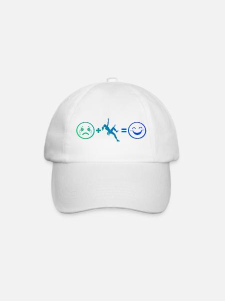 Geschenkidee für eine Bouldererin mit Felsklettern - Baseballkappe - Weiß/Weiß