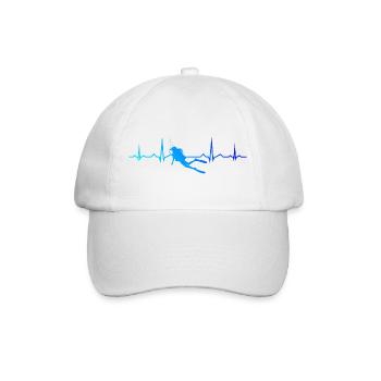 Geschenkidee für eine Freediverin mit Apnoetauchen - Baseballkappe - Weiß/Weiß - Vorne