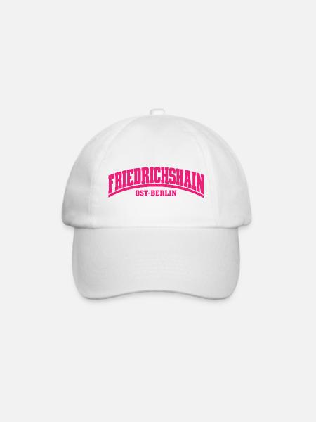 Friedrichshain - Ost-Berlin - Bezirk - Deutschland - Baseballkappe - Weiß/Weiß
