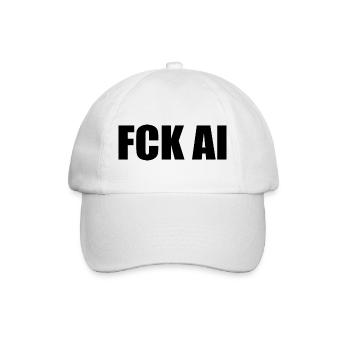 Fck ai - Baseballkappe - Weiß/Weiß - Vorne