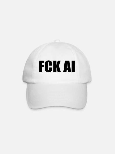 Fck ai - Baseballkappe - Weiß/Weiß
