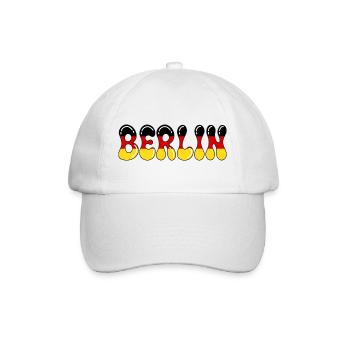 Berliner Trikolore Deutsche Flagge in Drops - Baseballkappe - Weiß/Weiß - Vorne